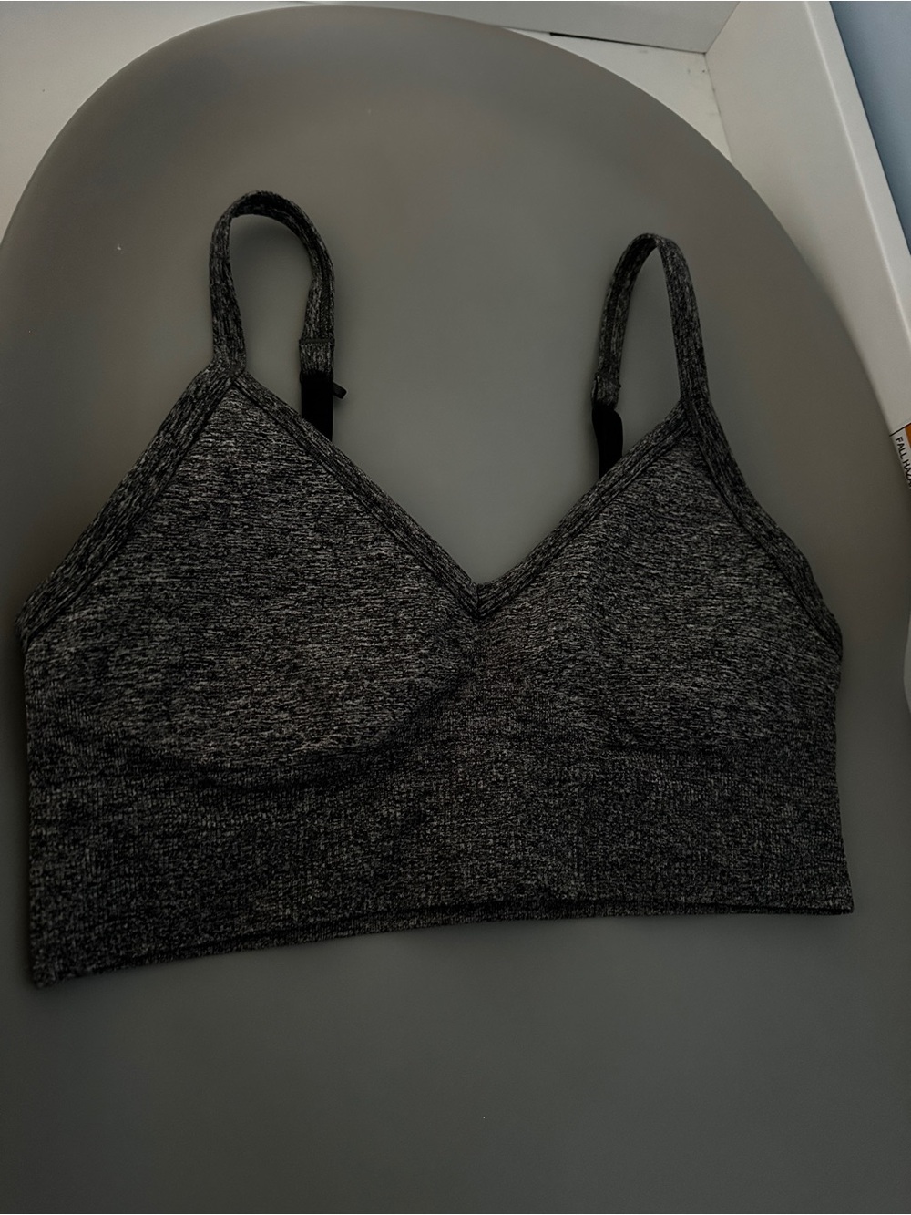 Lululemon Ebb to Street V-Neck Heathered Bralette - Dark Gray